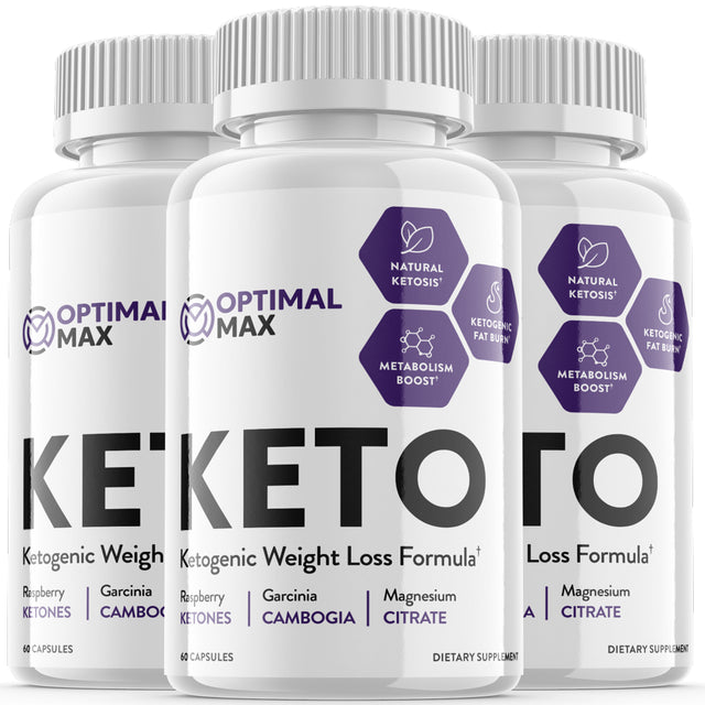 Optimal Max Keto - Ketogenic Weight Loss Formula - Energy & Focus Boosting Dietary Supplements for Weight Management & Metabolism - Advanced Fat Burn Ketones Pills - 180 Capsules (3 Pack)