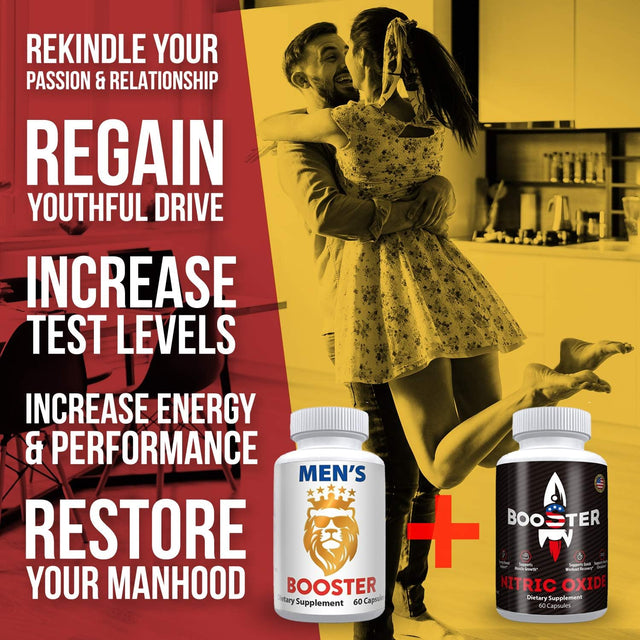 Male Health & Wellness Booster Supplements Complex, Natural Powerful Athletic Results & Endurance, Ageless Energy, Vitality, Stamina for Men