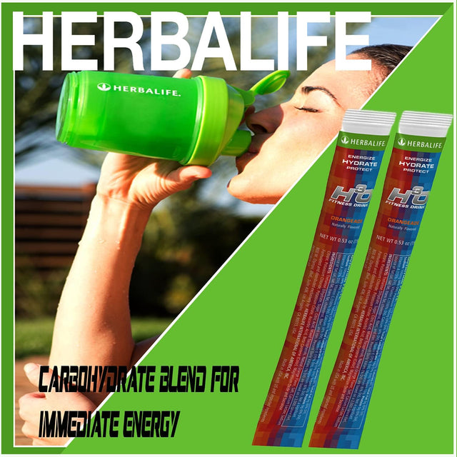 Herbalife H³O Fitness Drink: Orangeade 15 Packets, Carbohydrate Blend for Immediate Energy, Energize, Hydrate, Protect, Naturally Flavored