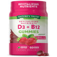 Vitamin D3 and B12 Gummies | 60 Count | Vegetarian, Non-Gmo & Gluten Free Supplement | Natural Strawberry Flavor | by Nature'S Truth