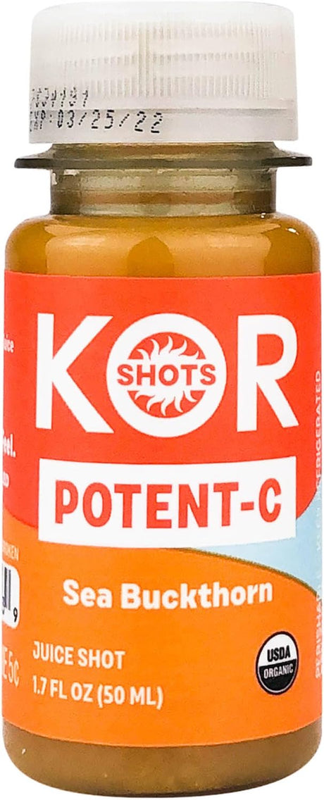 KOR Shots Sea Buckthorn and Baobab Shot - 1.7 Fl Oz - Potent C - Superfoods Vitamin C Shot - USDA Certified Organic