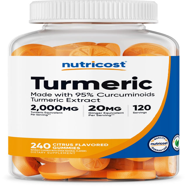 Nutricost Turmeric Gummies (240 Gummies) Supplement, 120 Servings, Citrus Flavored