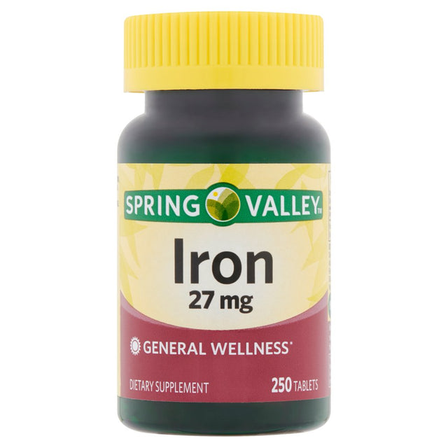 Spring Valley Iron Tablets, 27 Mg, 250 Count