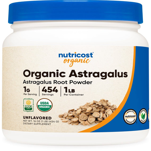 Nutricost Organic Astragalus Root Powder 1LB - Gluten Free, Non-Gmo, Vegetarian Supplement