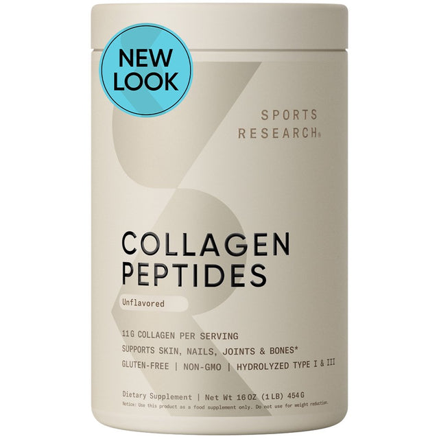 Sports Research Collagen Peptides, Unflavored, 16 Oz (454 G)