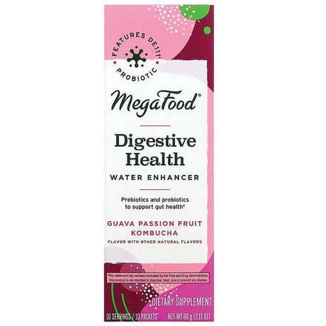 Megafood Digestive Health Water Enhancer - Guava Passion Fruit Kombucha 10 Pkts