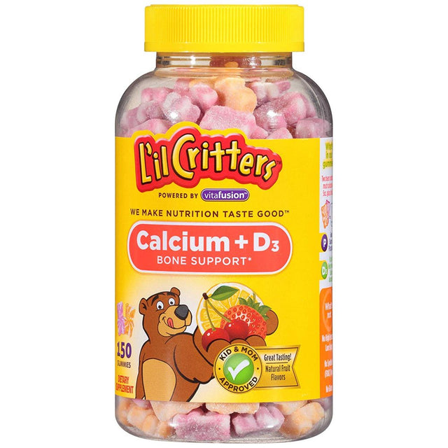 L'Il Critters Calcium Gummy Bears with Vitamin D3, 150 Count