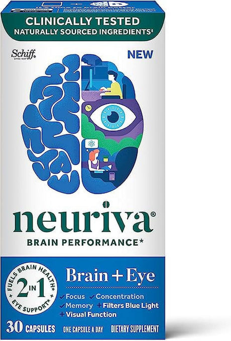 Neuriva Brain and Eye Dietary Supplement Capsules, 30 Ea, 2 Pack