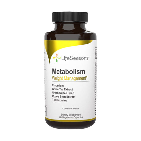 Lifeseasons - Metabolism - Weight Control Support and Energy Booster Supplement - Natural Appetite Suppressant - Chromium, Apple Cider Vinegar and Cocoa Bean Extract - 70 Capsules