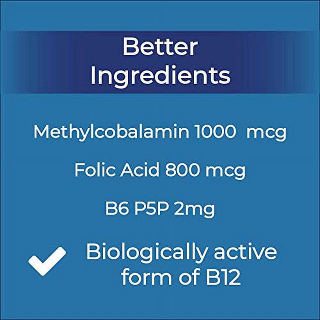 Superior Source No Shot Vitamin B12 Methylcobalamin (1000 Mcg), B6, Folic Acid, Quick Dissolve Sublingual Tablets, 60 Ct, Increase Energy, Healthy Heart, Boost Metabolism, Stress Support, Non-Gmo