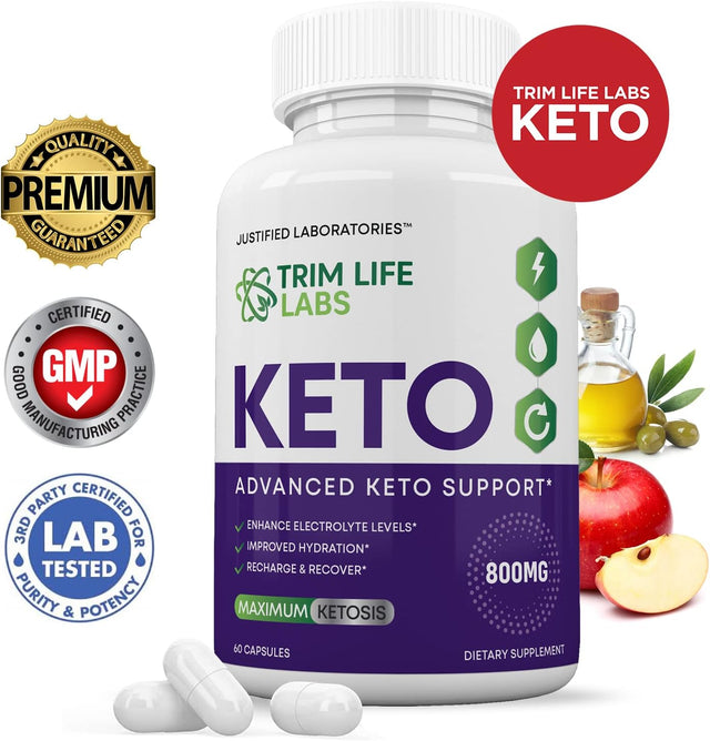 (3 Pack) Trim Life Labs Keto Pills Includes Apple Cider Vinegar Patented Gobhb® Exogenous Ketones Advanced Ketogenic Supplement Ketosis Support for Men Women 180 Capsules