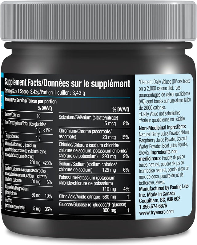 Ener-C Sport Electrolyte Hydration Drink Mix Powder Vitamin C Magnesium Zinc & Electrolytes Support Muscle Recovery, Energy & Immunity - Caffeine Free Low Sugar Vegan Mixed Berry - 45 Servings