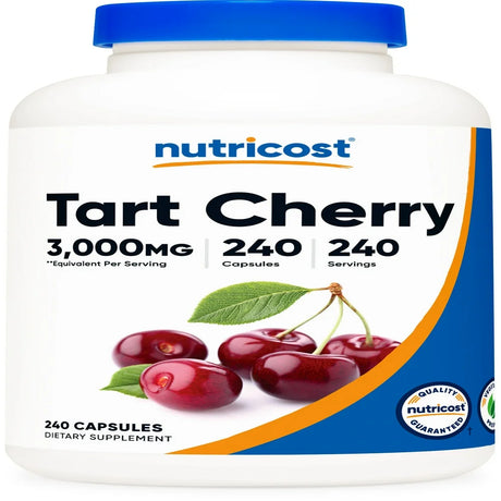 Nutricost Tart Cherry Extract 3000Mg, 240 Vegetarian Capsules - Gluten Free, Non-Gmo Supplement