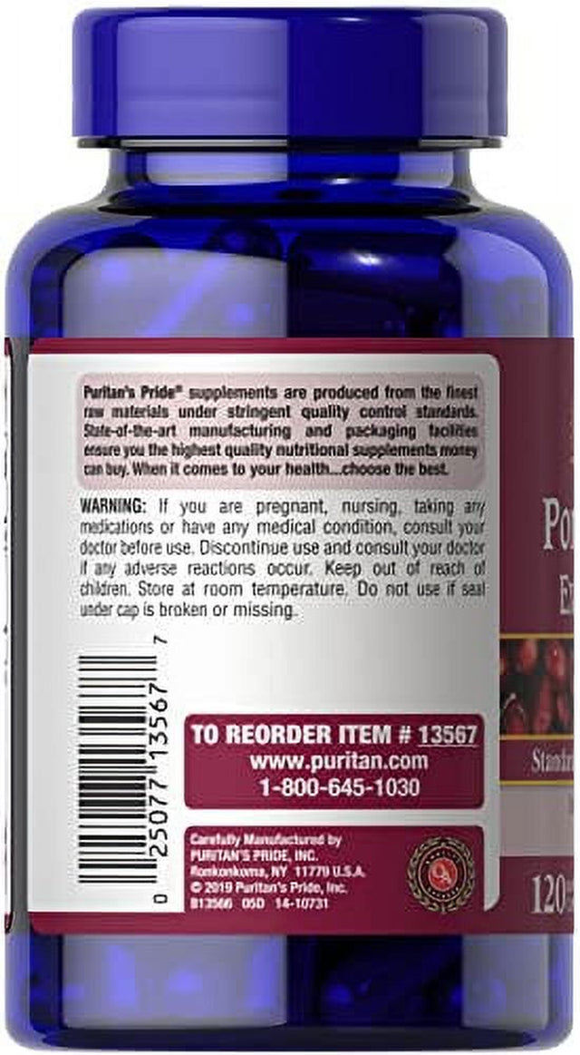 Puritan'S Pride Pomegranate Extract, 250 Mg, 120 Count