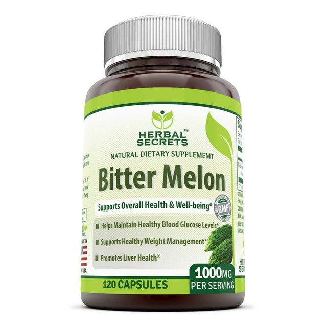 Herbal Secrets Bitter Melon Capsules, 1000 Mg, 120 Ct