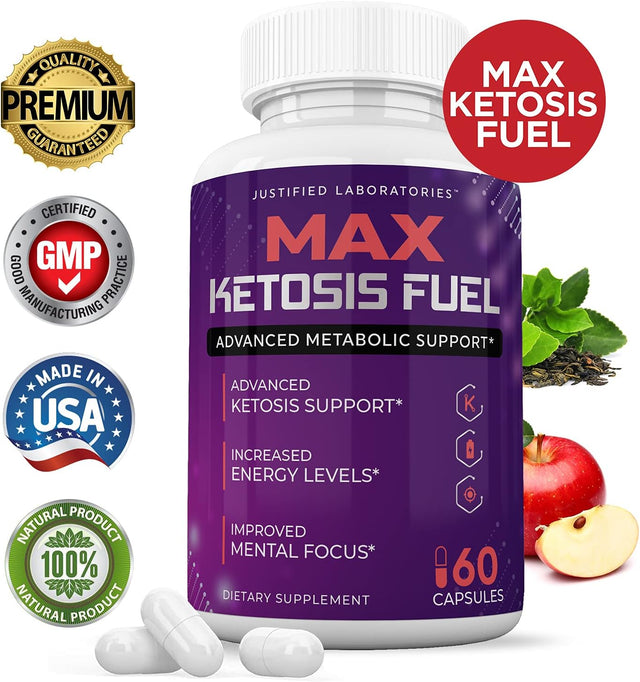 (3 Pack) Max Ketosis Fuel Pills Includes Apple Cider Vinegar Gobhb Exogenous Ketones Advanced Ketogenic Supplement Ketosis Support for Men Women 180 Capsules