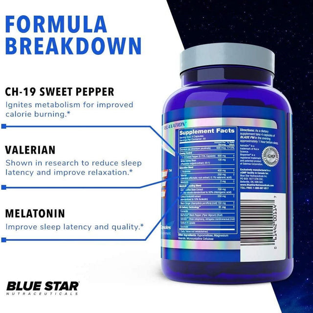 Blue Star BLADE Fat Burner for Men: Strongest Metabolism Booster Weight Loss Supplement and Energy Pills to Support Fast Weight Loss and Appetite Suppression with Acetyl L Carnitine, 120 Diet Pills