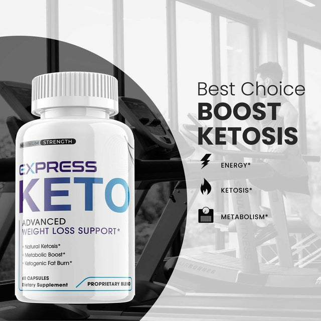 (5 Pack) Express Keto - Supplement for Weight Loss - Energy & Focus Boosting Dietary Supplements for Weight Management & Metabolism - Advanced Fat Burn Raspberry Ketones Pills - 300 Capsules