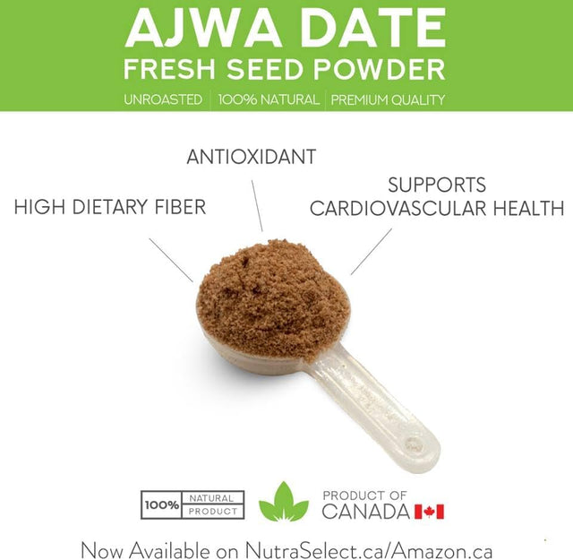 Ajwa Date Seed Powder – Unroasted – 100G – All Natural Nutrition Powder – (Vegan/Non-Gmo/Gluten Free) Proudly Canadian Product