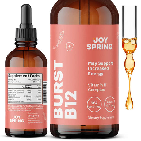 Burst Liquid B12 for Kids Complex Supplement - Herbal Liquid Vitamin B12 Drops - Fill in Dietary Gaps - Balanced B Complex for Kids Formula with B2, B6, B12, and B5 - Help Boost Immune Function