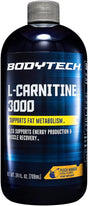 BODYTECH L-Carnitine 3000 Supports Fat Metabolism, Energy Production & Muscle Recovery - Peach Mango (24 Fl Oz.)