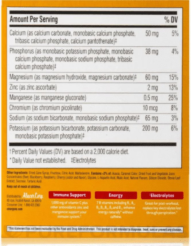 Emergen-C 1,000 Mg Vitamin C Drink Mix Packets Raspberry, 10 Ea (Pack of 6)