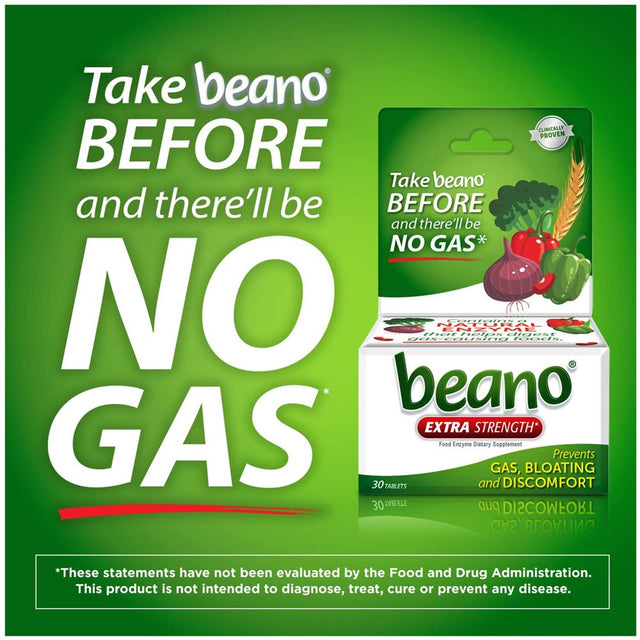 Beano Extra Strength, Gas Prevention & Digestive Enzyme Supplement, 30 Count