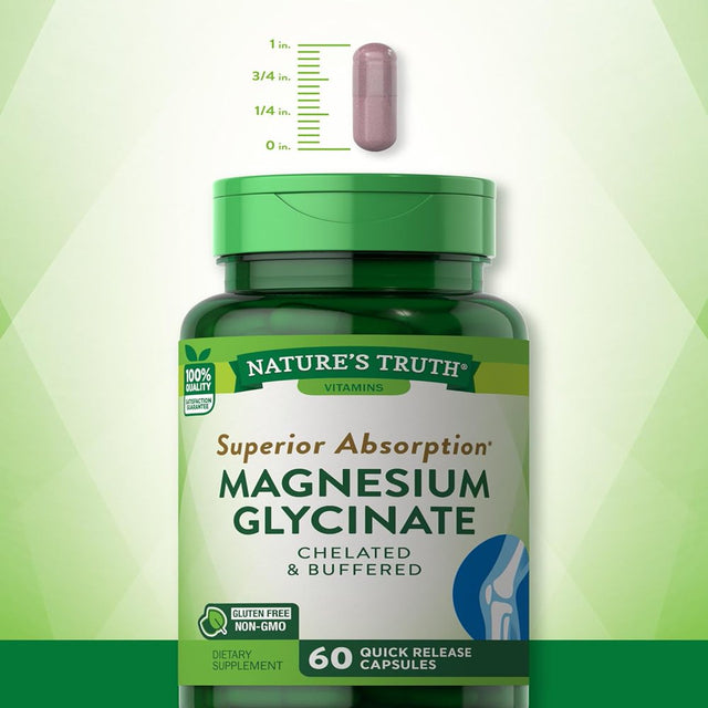 Magnesium Glycinate Capsules | 665Mg | 60 Count | Non-Gmo, Gluten Free Supplement | by Nature'S Truth