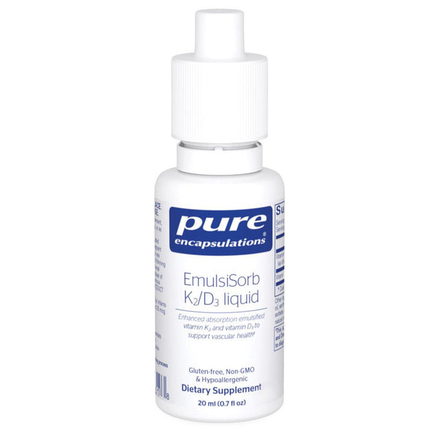 Pure Encapsulations Emulsisorb K2/D3 Liquid | Enhanced-Absorption Emulsified Vitamin K2 and Vitamin D3 for Vascular Health Support | 0.7 Fl Oz