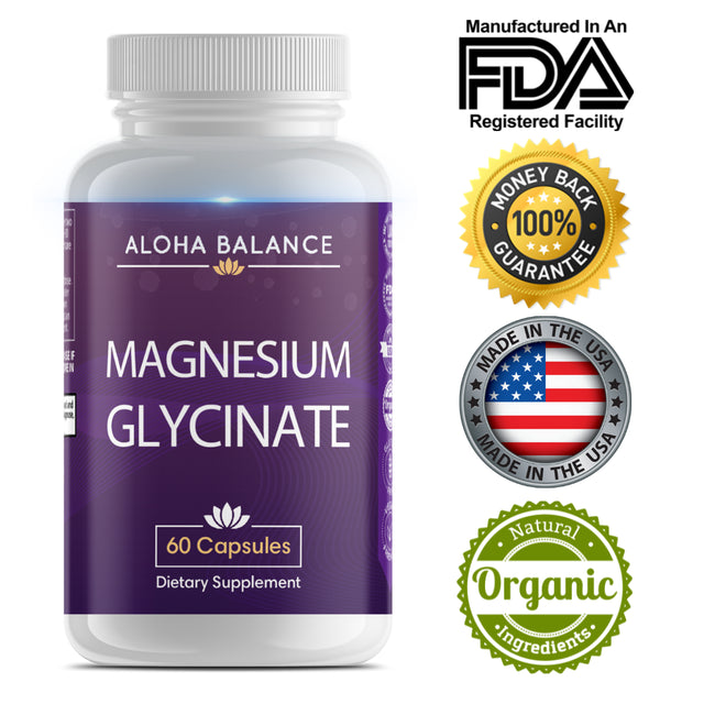 Magnesium Glycinate - Enzymatic and Physiological Functions Aid by Aloha Balance