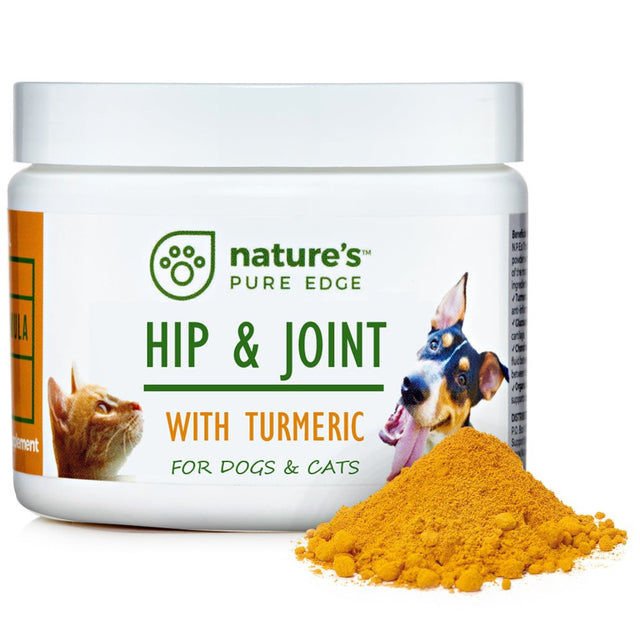 Nature'S Pure Edge Hip and Joint Support Supplement with Organic Turmeric, MSM, Sea Coral Calcium for Cats and Dogs, 170 G