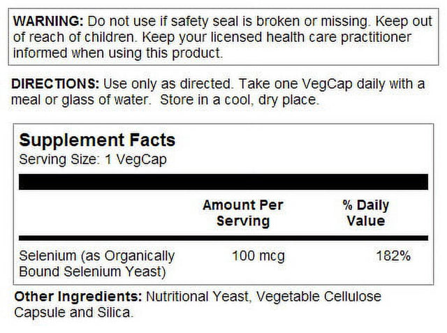 Selenium-100 by Solaray - 100 Capsules