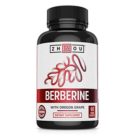 Zhou Nutrition Berberine with Oregon Grape for Healthy Fat Metabolism & Ketone Synthesis, 60Count