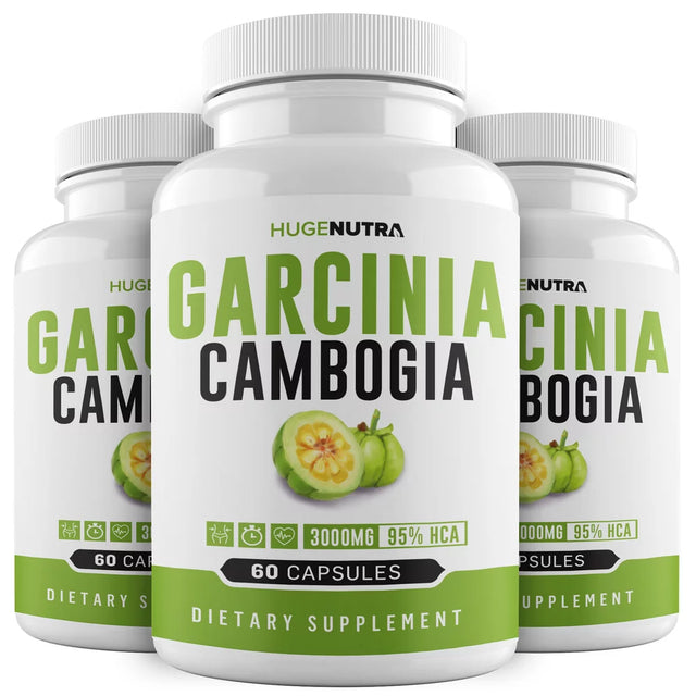 (3 Pack) Garcinia Cambogia Extract - 95% HCA 3000Mg Capsules - Weight Loss Supplement - Burn Fat & Boost Metabolism, High Potency Diet Pills for Men & Women