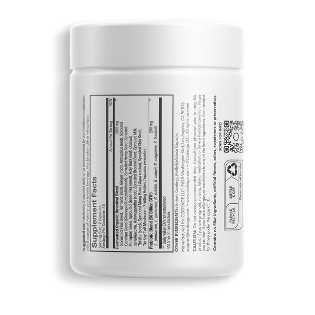 Codeage SBO Probiotics 50 Billion CFU, Soil-Based Organisms, Prebiotics, Organic Fermented Botanicals, 90 Ct