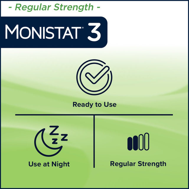 Monistat 3 Day Yeast Infection Treatment for Women, 3 Miconazole Pre-Filled Cream Applicators, 2 Pack