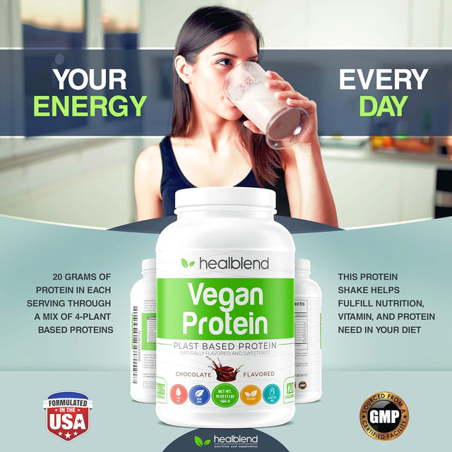 Plant-Based Protein Powder Vegan Dietary Supplement - Gluten-Free, Non-Gmo, Erythritol-Free, Soy-Free, Dairy-Free Pea Protein for Women and Men