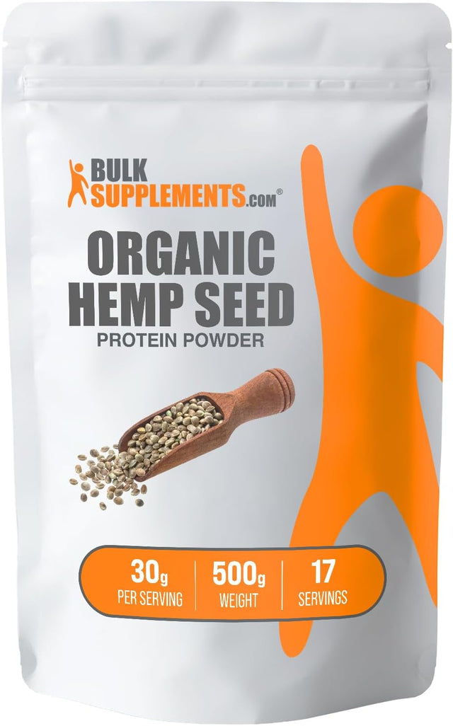 BULKSUPPLEMENTS.COM Organic Hemp Seed Powder - Vegan Protein Powder - Unsweetened Protein Powder - Superfood Protein Powder (500 Grams - 1.1 Lbs)