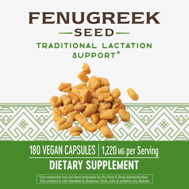 Nature'S Way Fenugreek Seed, 1,220 Mg per Serving, Non-Gmo, TRU-ID Certified, 180 Count 180 Count (Pack of 1)