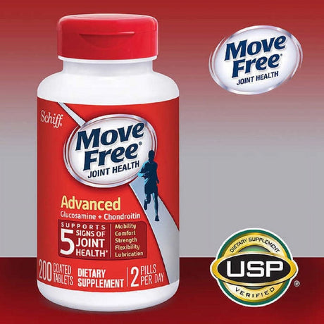 Move Free Advanced, Tablets (200 Count Box) - Joint Health Supplement with Glucosamine and Chondroitin