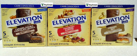 Elevation by Millville Protein Bars Carb Conscious 3 Variety Flavors Bundle (Pack of Three)