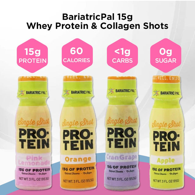 Bariatricpal Ready-To-Drink 15G Whey Protein & Collagen Shots - Pink Lemonade (12 Bottles)