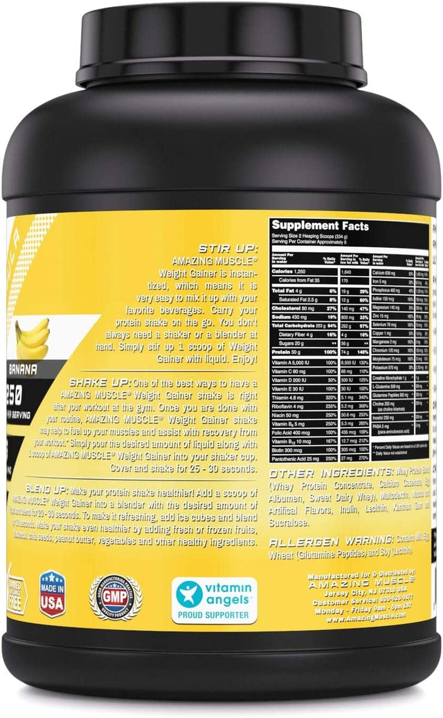 Whey Protein Gainer - 6 Lb - Supports Lean Muscle Growth & Workout Recovery (Banana)