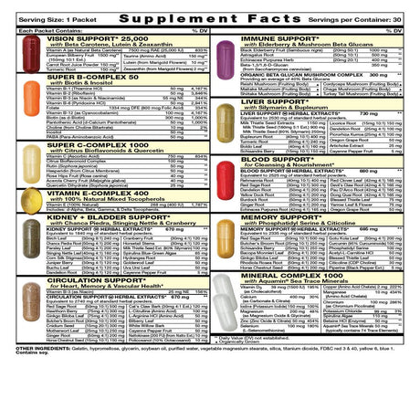 Omega Start - Complete Daily Vitamin Pack - Total Organ Support, Immune Booster (30 Packets)