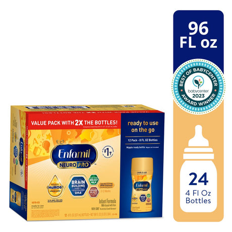 Enfamil Neuropro Baby Formula, Milk-Based Infant Nutrition, MFGM* 5-Year Benefit, Expert-Recommended Brain-Building Omega-3 DHA, Exclusive Humo6 Immune Blend, Non-Gmo, 8 ​Fl Oz, 12 Count