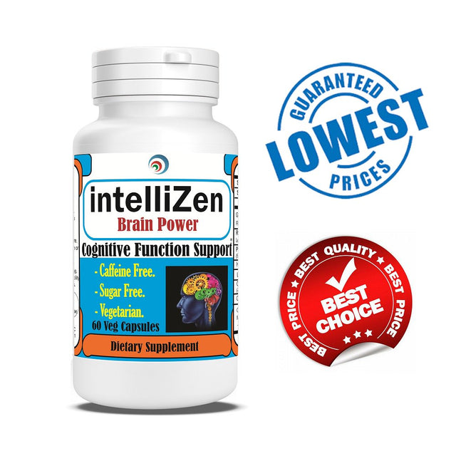 Intellizen Brain Supplement for Men & Women Improve Mental Clarity, Alertness, Focus, Memory, Concentration, Mood, Natural Nootropic Pills