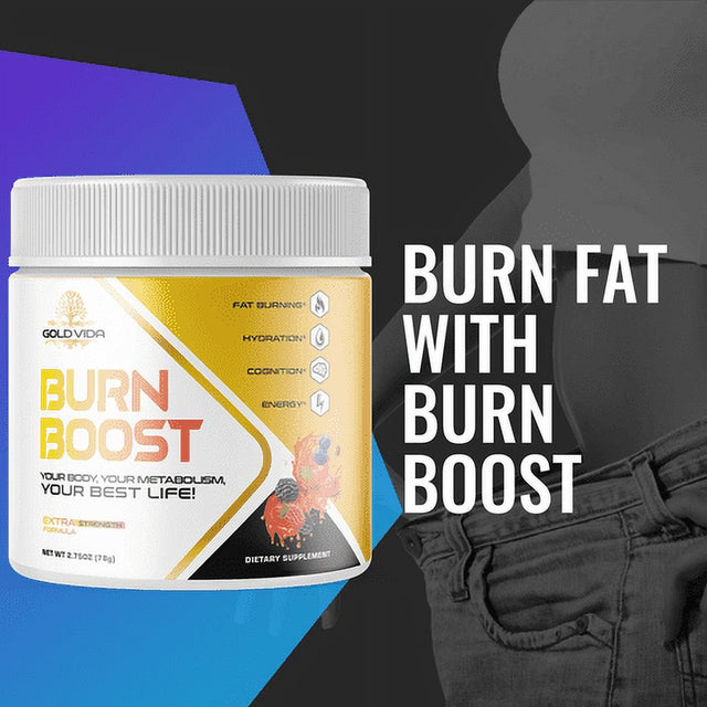 (3 Pack) Gold Vida Burn Boost Powder - Dietary Supplement for Weight Loss Management & Metabolism - Appetite Suppressant