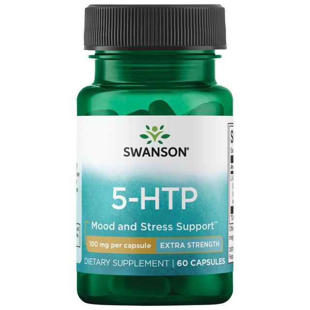 Swanson Extra Strength 5-HTP - Natural Sleep Support Supplement for Adults - Promotes Emotional Wellbeing & Mood Support with Natural Ingredients - (60 Capsules, 100Mg Each)