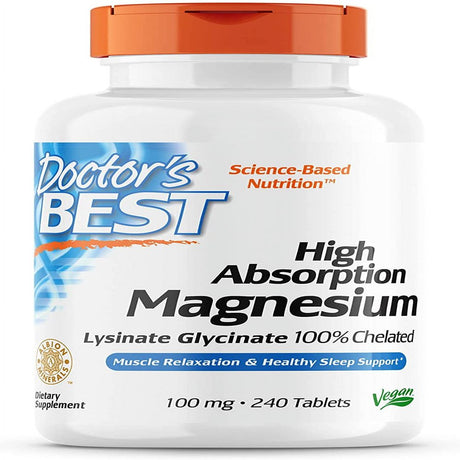 Doctor'S Best - High Absorption 100% Chelated Magnesium, 240 Tablets - 3 Packs