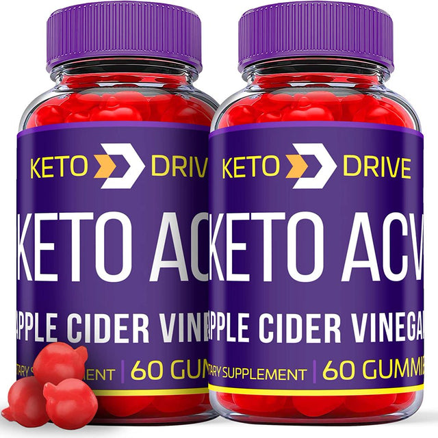 (2 Pack) Keto Drive Keto ACV Gummies - Supplement for Weight Loss - Energy & Focus Boosting Dietary Supplements for Weight Management & Metabolism - Fat Burn - 120 Gummies